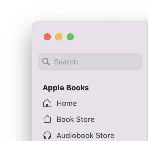 Books sidebar in Sequoia
